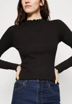 Monki Long Sleeved Top - Metallic Black -Monki Store 08605c34a67449e3a8d535fe3cdf72d8