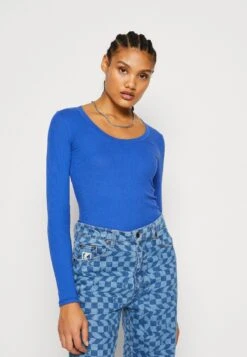 Monki Long Sleeved Top - Blue Bright