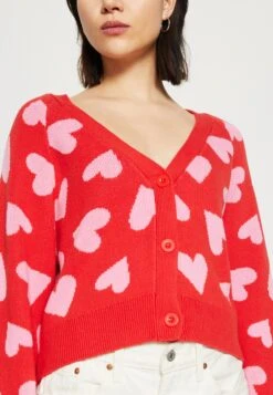 Monki Cardigan - Red/Pink -Monki Store 0c4622e052704be499d374206ddfff63