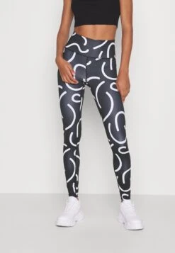 Monki Leggings - Trousers - Black/White