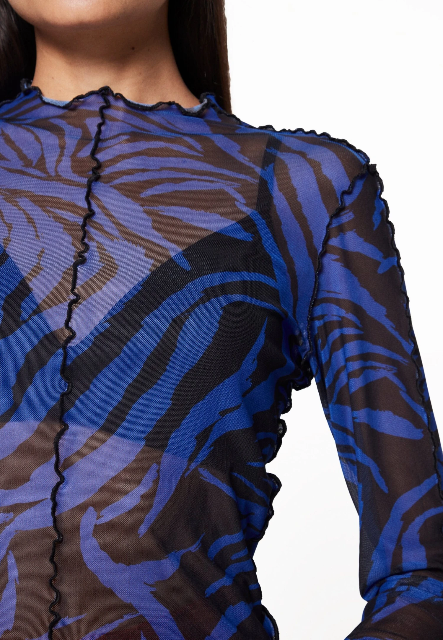 Monki Long Sleeved Top - Blue Bright/Zebzebra.Blue 8 Monki Long Sleeved Top - Blue Bright/Zebzebra.Blue - Image 6