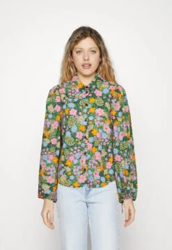 Monki Button-Down Blouse - Orange