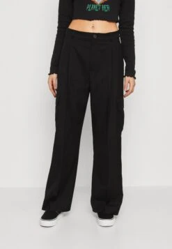 Monki Cargo Trousers - Black Dark