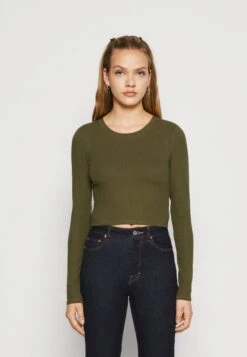Monki Long Sleeved Top - Khaki