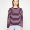 Monki Long Sleeved Top - Dark Red/Blue -Monki Store 3ea7106a5b974c61bbeac878d0a8eb63