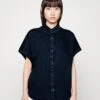 Monki Button-Down Blouse - Blue Medium Dusty -Monki Store 40e88d56e2324a119a950a108985efff