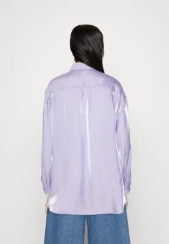 Monki Button-Down Blouse - Metallic Lilac -Monki Store 5ce166a1c6994bb99b58827e42a79748