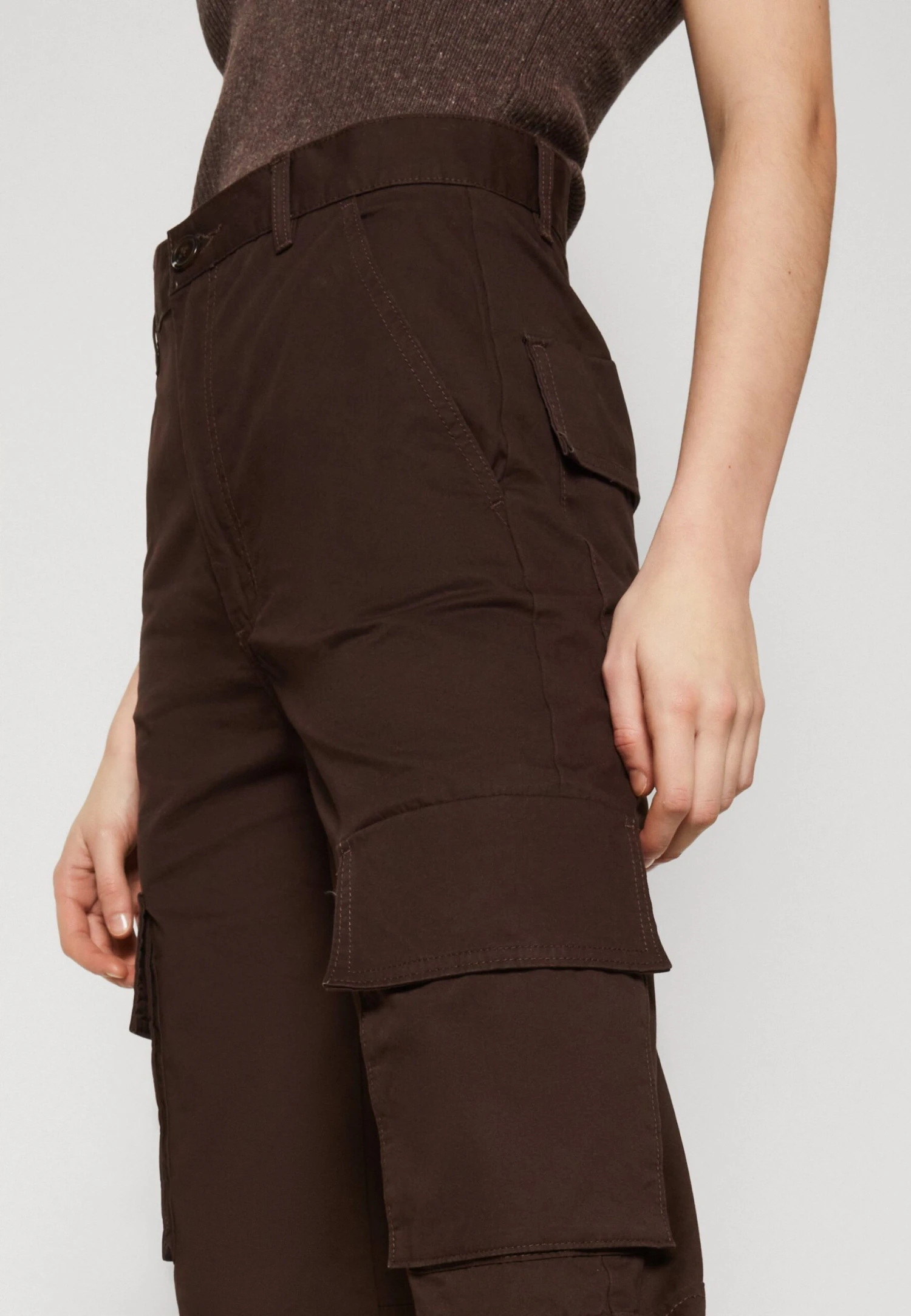 Monki Cargo Trousers - Brown 6 Monki Cargo Trousers - Brown - Image 4