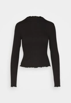 Monki Long Sleeved Top - Metallic Black -Monki Store a7c80106846546eea34a4b51ba0150bb