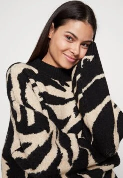 Monki Jumper - Black Dark/Beige -Monki Store aa7d8e225ab64ceba0003b5ea5448a1d