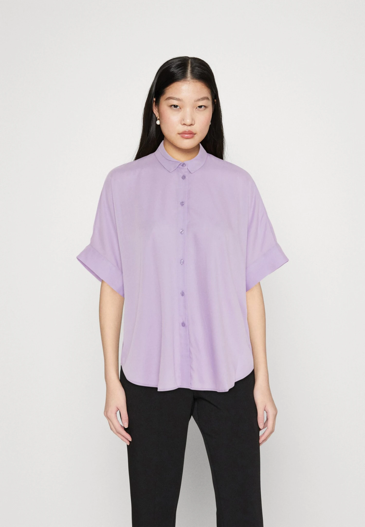 Monki Button-Down Blouse - Lilac Purple 2 Monki Button-Down Blouse - Lilac Purple