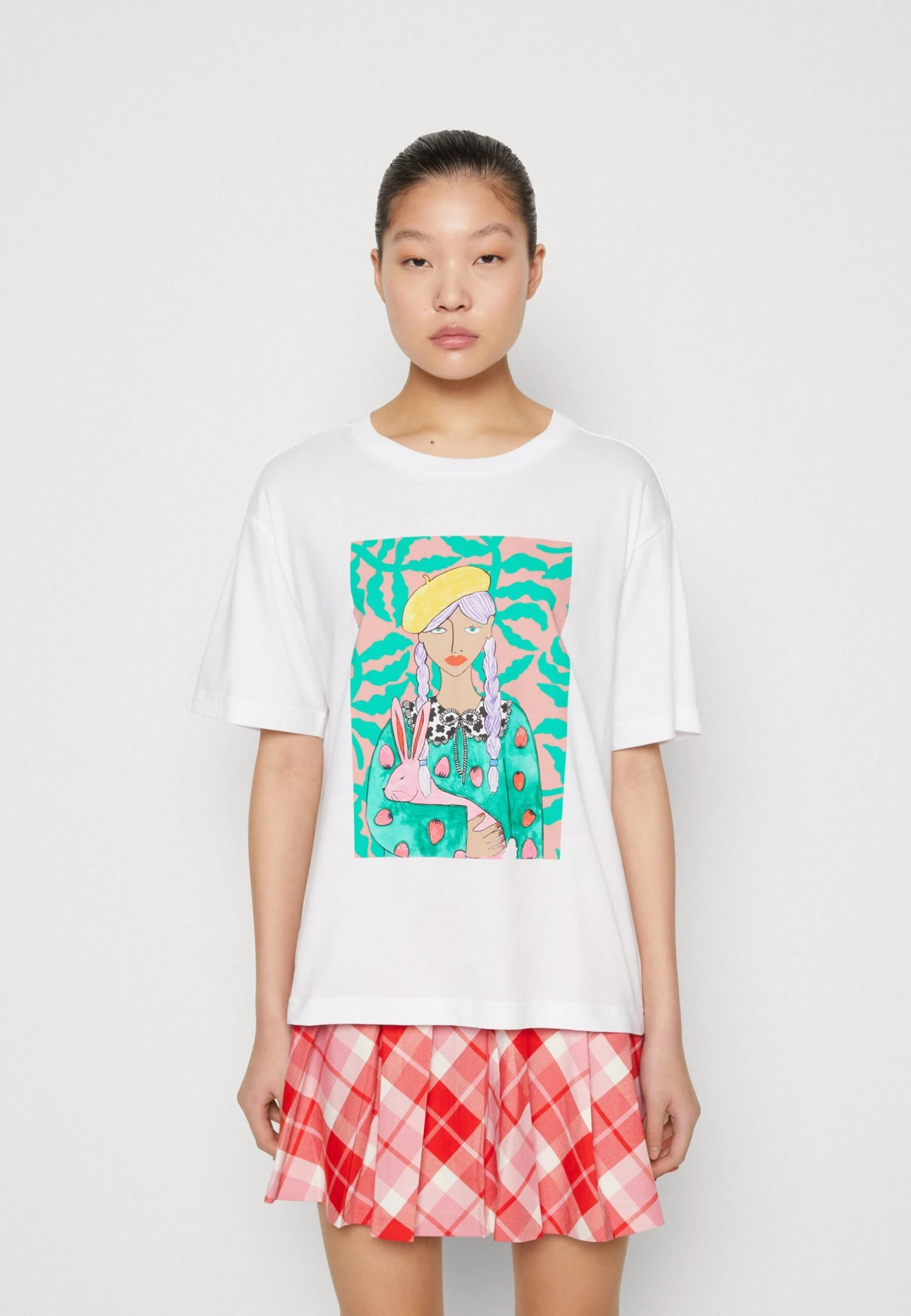Monki Print T-Shirt - White Light 3 Monki Print T-Shirt - White Light