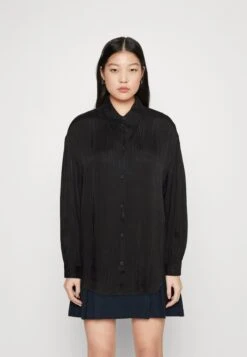 Monki Button-Down Blouse - Black