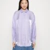 Monki Button-Down Blouse - Metallic Lilac -Monki Store d715c0663e38401eb2480195bf31d47b