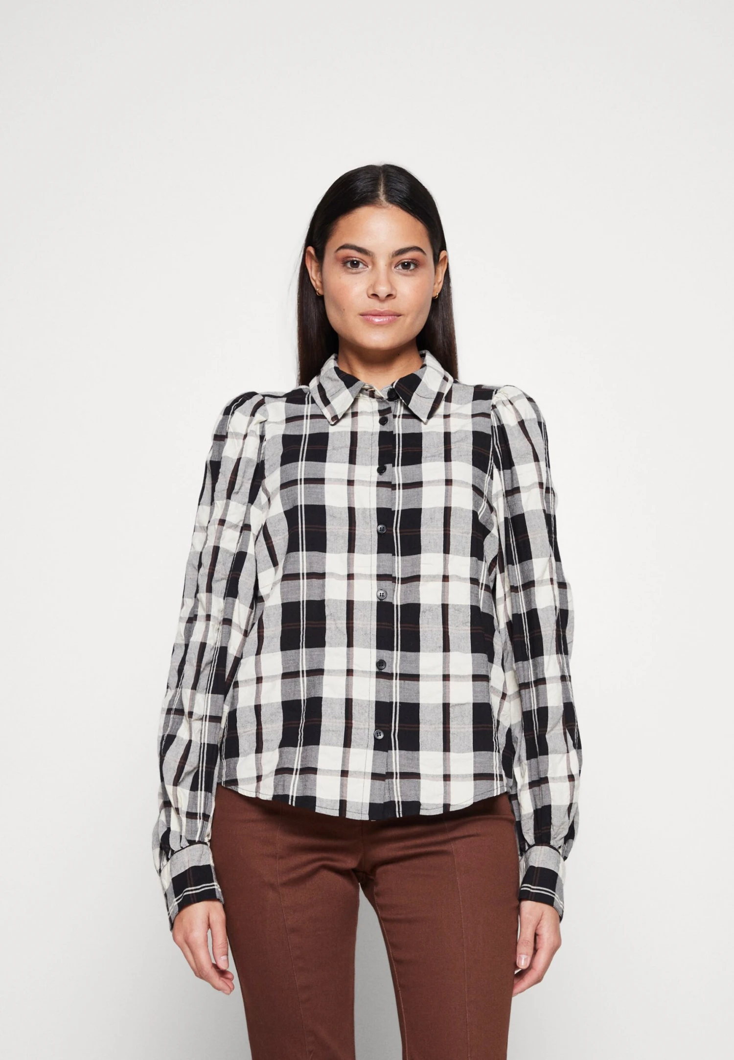 Monki Button-Down Blouse - Paris Check 5 Monki Button-Down Blouse - Paris Check - Image 3