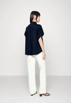 Monki Button-Down Blouse - Blue Medium Dusty -Monki Store e038ec8d305d475e96ae7d65353b82fb
