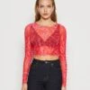 Monki Long Sleeved Top - Red Bright -Monki Store f1687f35603048b2b7c940ad4583779d