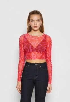 Monki Long Sleeved Top - Red Bright