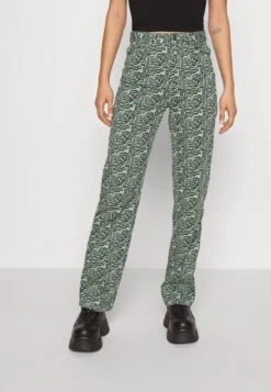 Monki Straight Leg Jeans - Green Medium Dusty