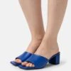 Monki Heeled Mules - Blue -Monki Store f3324afb764e4c34adbb41f0fe10e7bb
